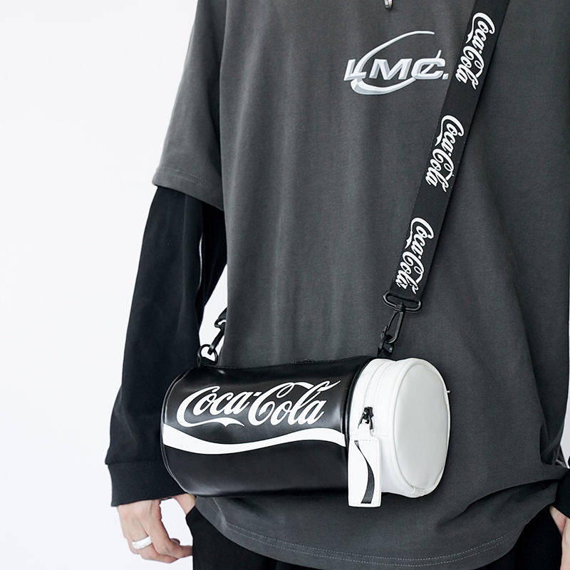 Super Hot 2023 New Men's and Women's Same Pu Cola Cylinder Shoulder Crossbody Sports Leisure Super L
