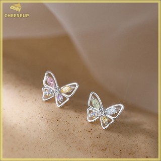 Phô mai pho mát| khuyên tai hình bướm đính đá zircon mới