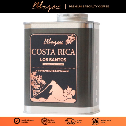 Cà Phê Blagu Hạt Đã Rang Costa Rica Los Santos | Dòng Cà Phê Đặc Sản | 100% Arabica - Catuai | Medium 250g