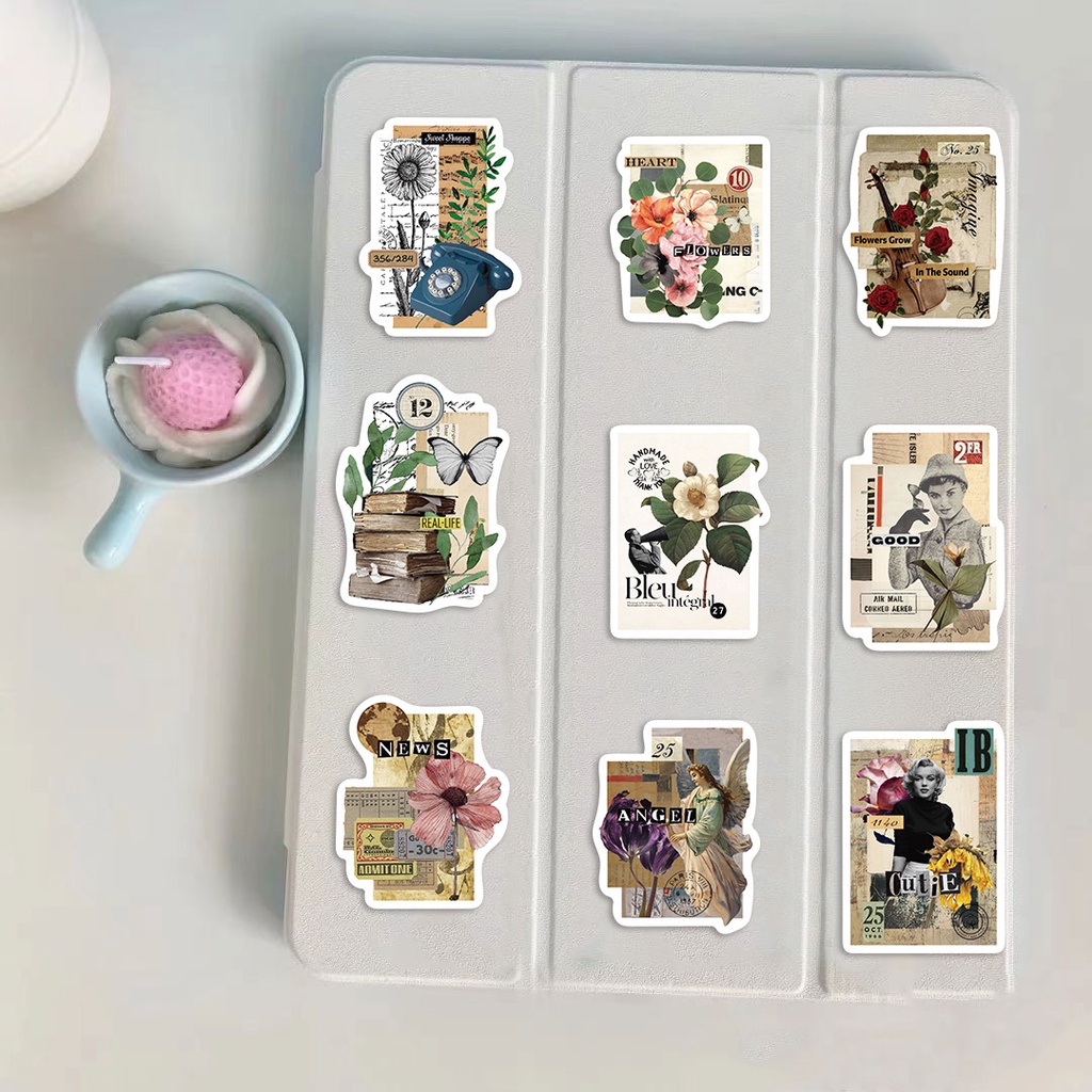 Set 53 Nhãn Dán Trang Trí Mũ Bảo Hiểm / Bút Chì Họa Tiết graffiti vintage Chống Thấm Nước