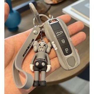 Porsche key cover macan Cayenne Cayman taycan 718 Boxster 911 Panamera key cartoon gray protective case