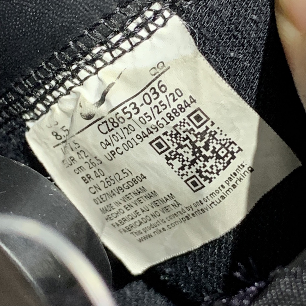 2hand giày N`ike Blazer Mid 77 Thermal Black Men's CZ8653-036 SIZE 42 P