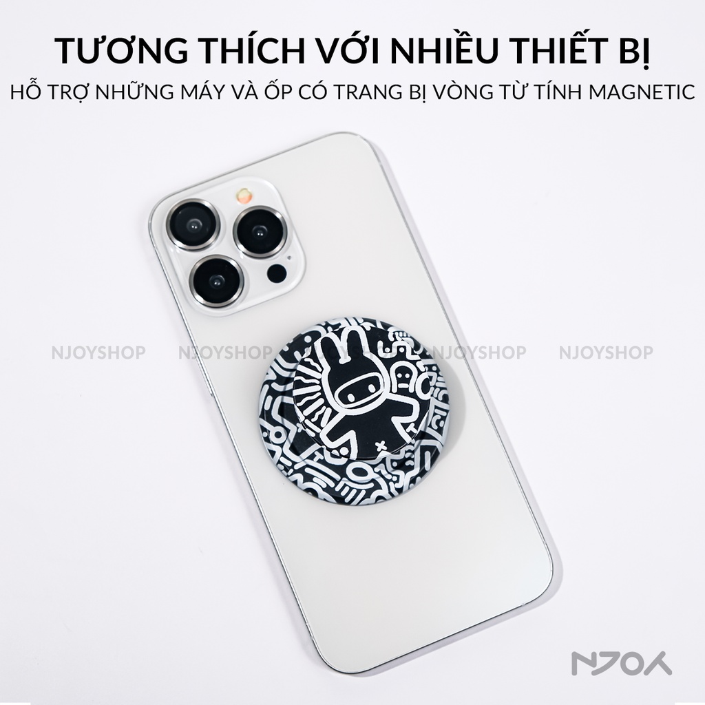 Popsocket Giá Đỡ Điện Thoại Hỗ Trợ Nam Châm Từ Tính Magsafe Hình Graffiti Cho Điện Thoại iPhone Samsung PawGrip Njoyshop