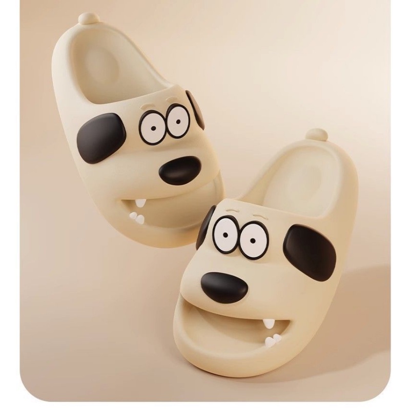 Qualitell Store Stepping on shit Dép Sandal Đi Trong Nhà Chống Trượt Thoải Mái Họa Tiết Hoạt Hình pug Dày Dặn Cho Cặp Đôi