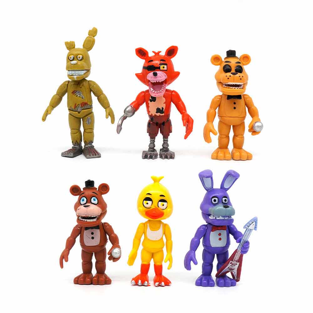 FNAF Five Nights at Freddy's Nightmare Figure Fnaf Bear Action Figure Pvc Model Freddy Model Dolls FNAF Toys 6pcs/set