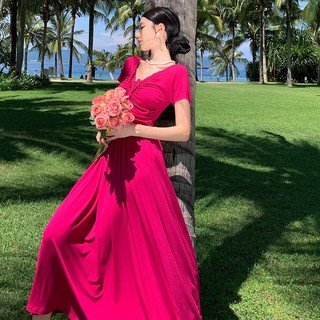 Đầm Nữ Cổ Chữ V Nhấn Eo Thanh Lịch