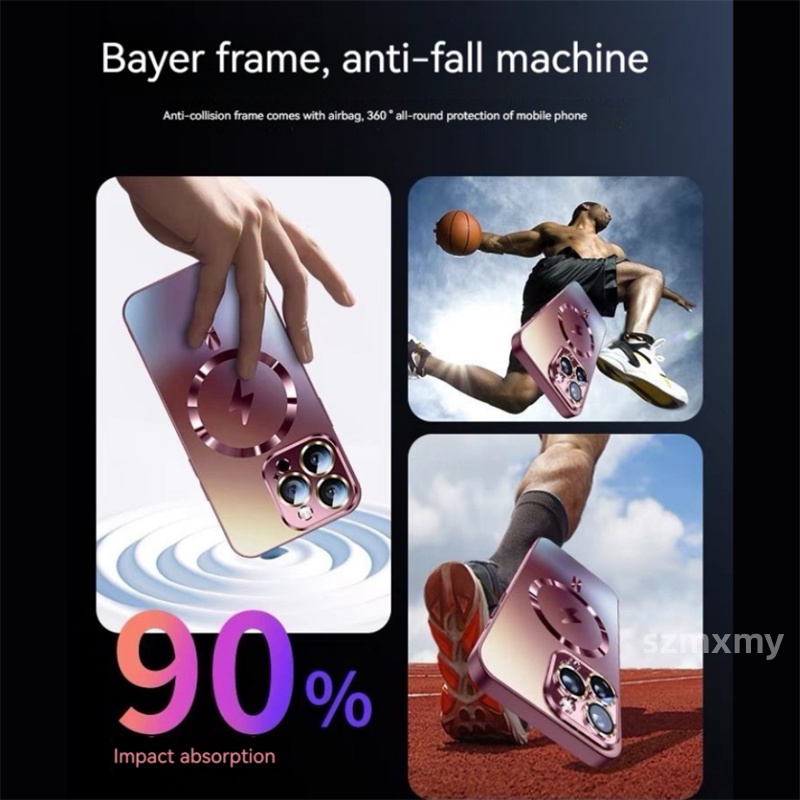 Nano Ốp Điện Thoại Kính Cường Lực Từ Tính Chống Rơi Cho iphone 15 13 12 14 pro max