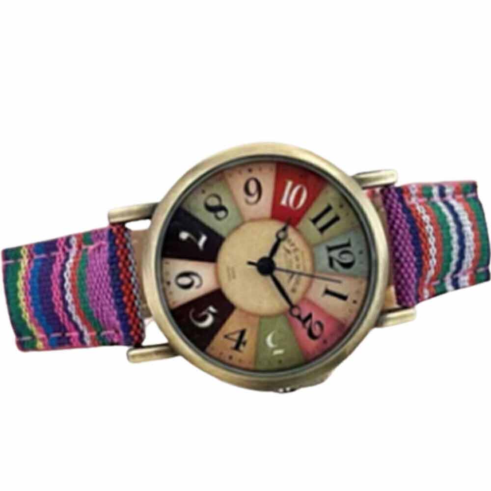 Vintage Watches with Rainbow Pattern Watches for Women with Multicolour Rainbow Pattern Vintage Watches for Her teiph