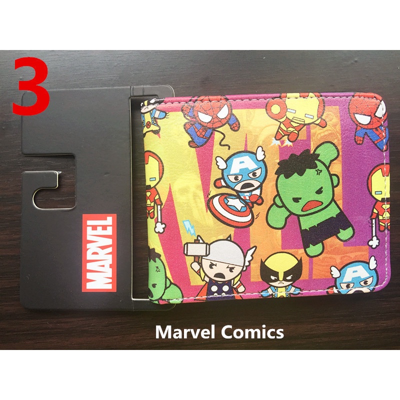 Ví Da Ngắn In Hình Siêu Anh Hùng marvel / Người Sắt / thor / hulk Có Ngăn Đựng Tiền Xu Cho Nam Và Nữ