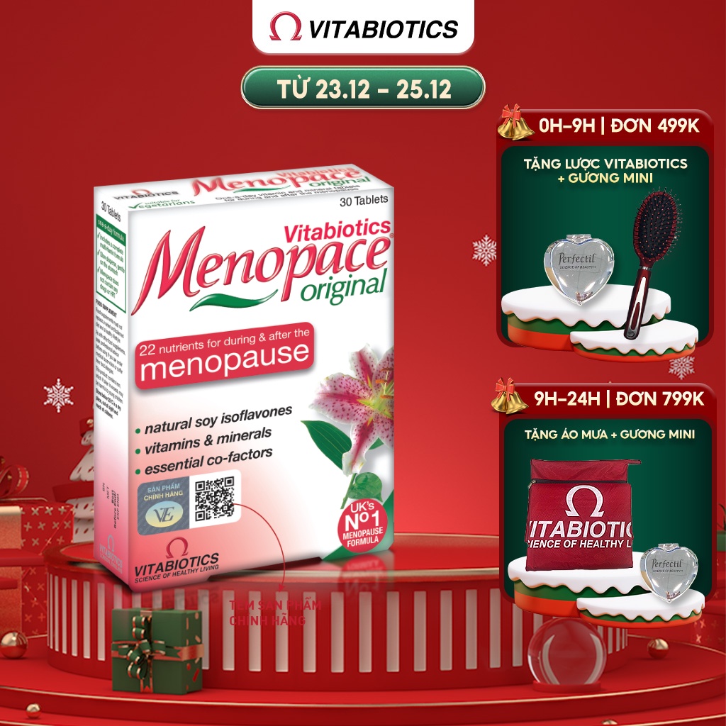 Viên Uống Hỗ Trợ Cân Bằng Nội Tiết Tố Nữ Vitabiotics MENOPACE Bổ Sung Vitamin Và Khoáng Chất Thiết Yếu Hộp 30 Viên