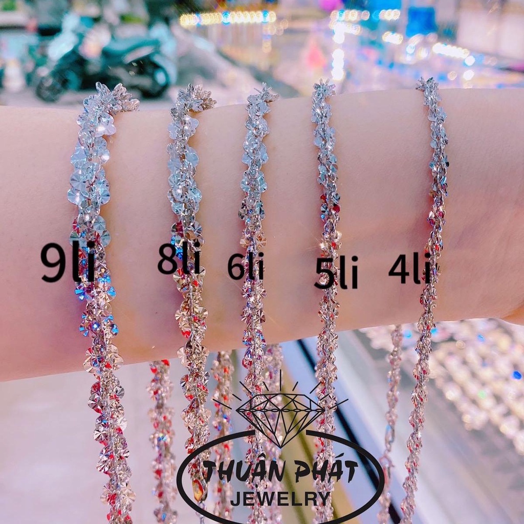  Phụ Kiện Dây Chuyền Xoắn Hoa Mai Đủ Size Đeo 4li,5li,6li,8li,9li Đeo Cổ Sang Trọng Trang Sức Bạc Ý Xi Kim 