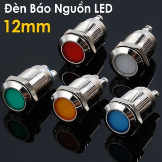Đèn cảnh báo tín hiệu nguồn LED 12mm chống nước IP67