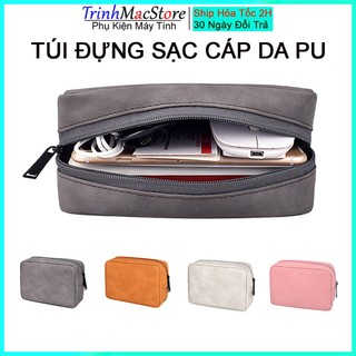 Túi đựng sạc cáp Da PU, đựng sạc dự phòng , phụ kiện laptop macbook, đồ công nghệ trinhmacstore