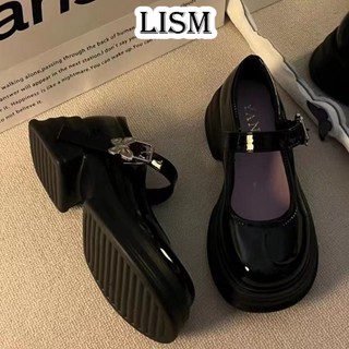 LISM Giày búp bê giày nữ đế cao Bốt Nữ Phóng khoáng Siêu nhẹ Đường may tỉ mỉ Phong cách đơn giản FLF2410CRA 2Z240112