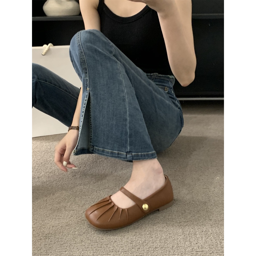 Mary jane Giày Búp Bê Da Đế Mềm Êm Chân Hợp Thời Trang