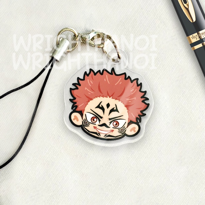 Móc treo điện thoại, dây đeo điện thoại, móc khóa acrylic Jujutsu Kaisen Gojo Getou anime chibi cute trang trí ba lô