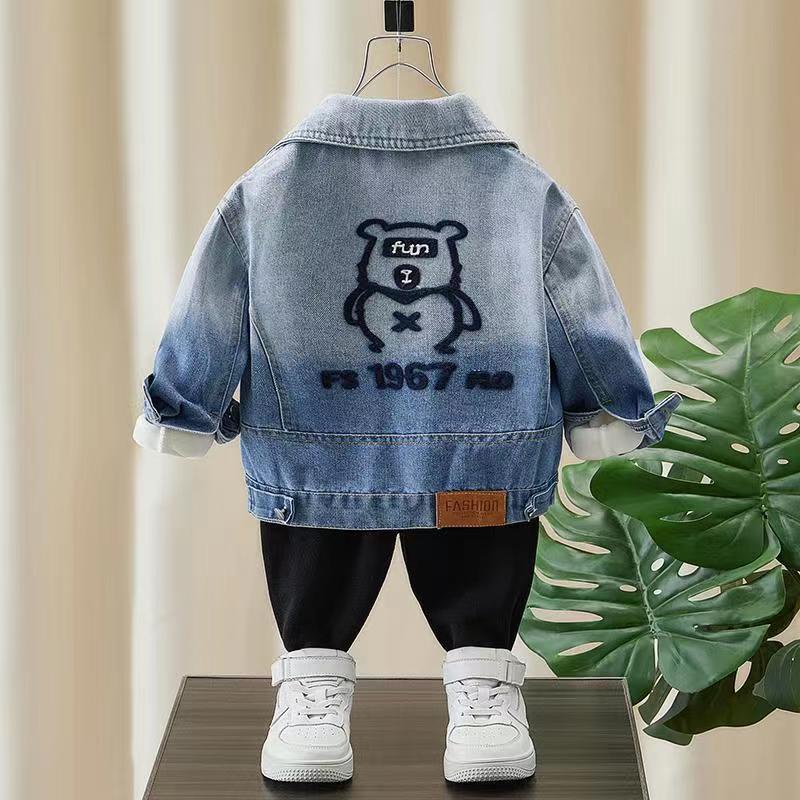 Áo Khoác denim Màu Sắc gradient Phong Cách Thời Trang Xuân Thu Cho Bé Trai