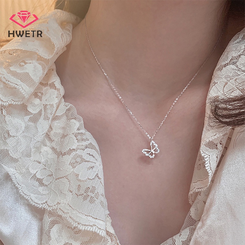 Vòng cổ Mặt Hình Bướm Đính Đá zircon Thời Trang Cho Nữ Mới