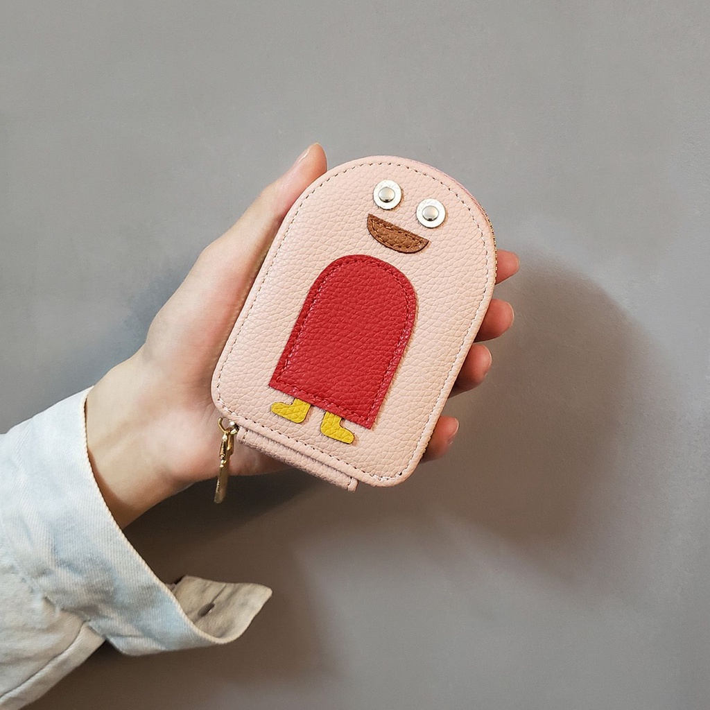 Ví Đựng Thẻ / Bằng Lái Xe Nhiều Ngăn Phối Khóa Kéo Hình Chim Cánh Cụt Dễ Thương Cho Nữ Giá Đỡ