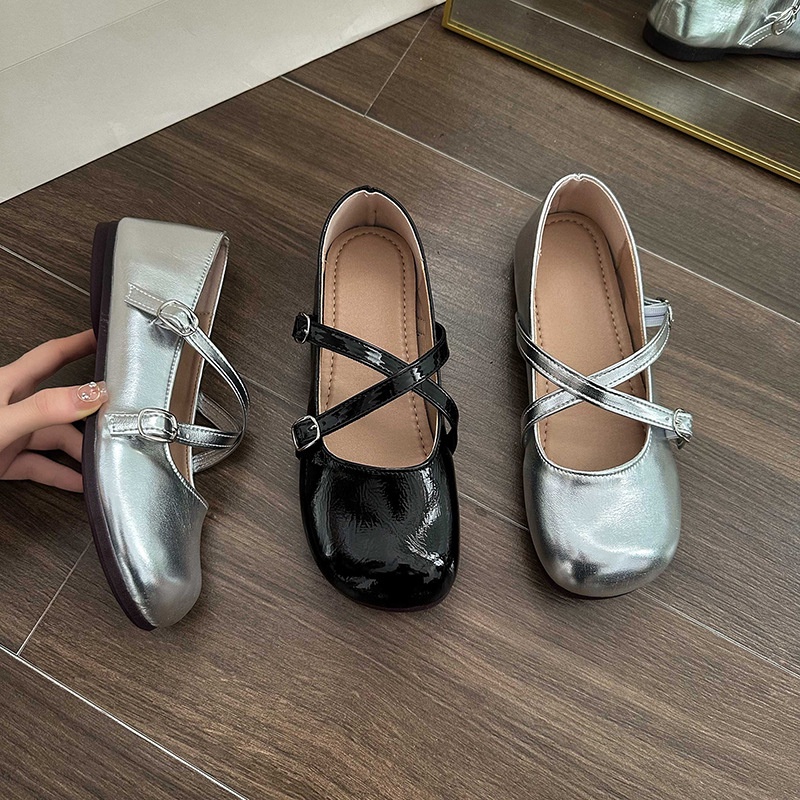 One more shoes⭐Mary jane Giày Búp Bê Đế Bằng Thanh Lịch Hợp Thời Trang Xuân Hè Cho Nữ