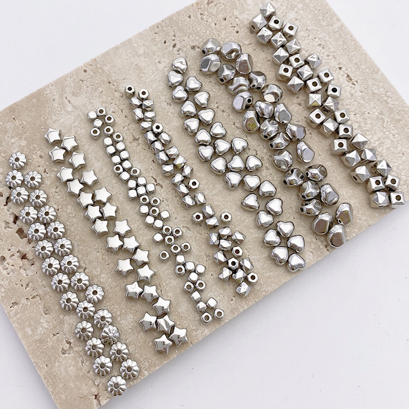 █diy゜14k●1 gói°Bạc trăm khối tình yêu sao không đều hạt chia CCBdiy Handmade Beaded Necklace Phụ kiện vật liệu vòng đeo tay