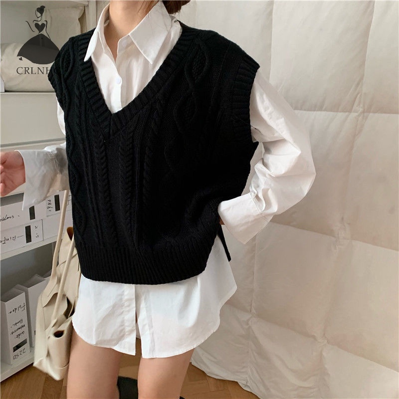 Crlnhc Áo Sơ Mi Dáng Rộng Phong Cách vintage Đơn Giản Thời Trang Mùa Xuân Dành Cho Nữ vn