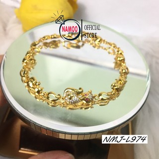 Vòng tay lắc tay nữ hình hồ ly đá trắng l974