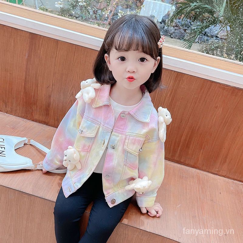 Áo Khoác denim 3 Lớp Phong Cách Thời Trang Mới Mùa Thu Dành Cho Bé Gái 1-9 Tuổi