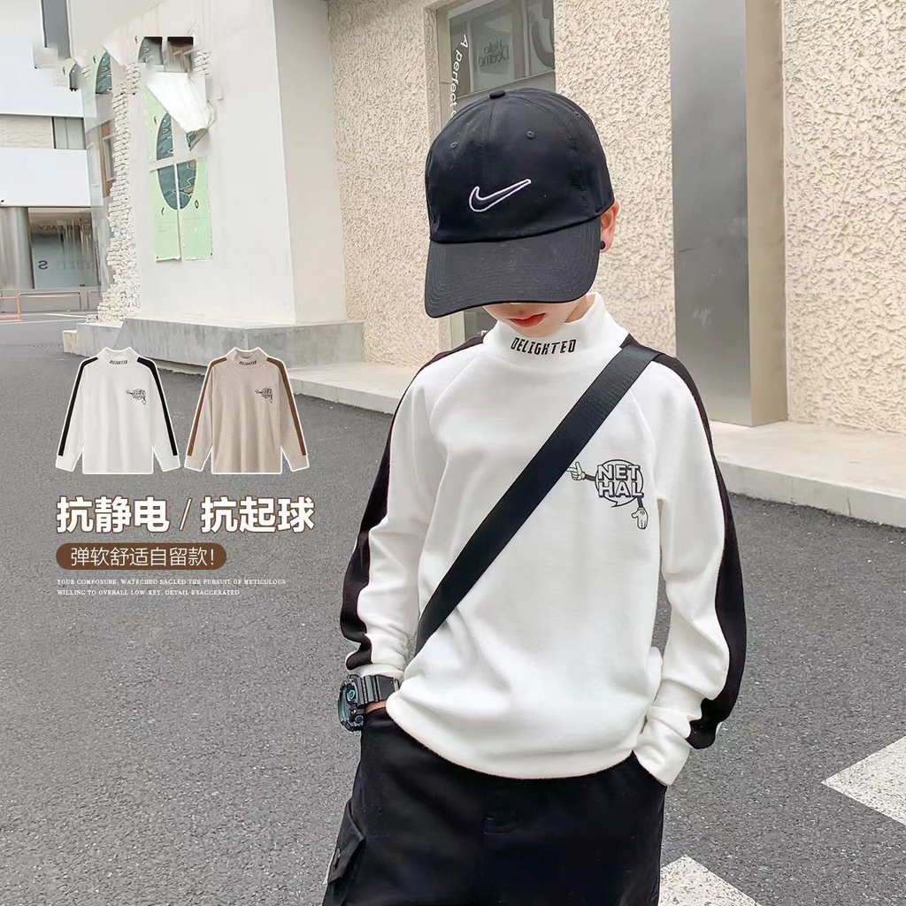 Áo Thun Tay Dài Cổ Cao Phong Cách Đức Thời Trang Thu Đông Mới Cho Bé Trai