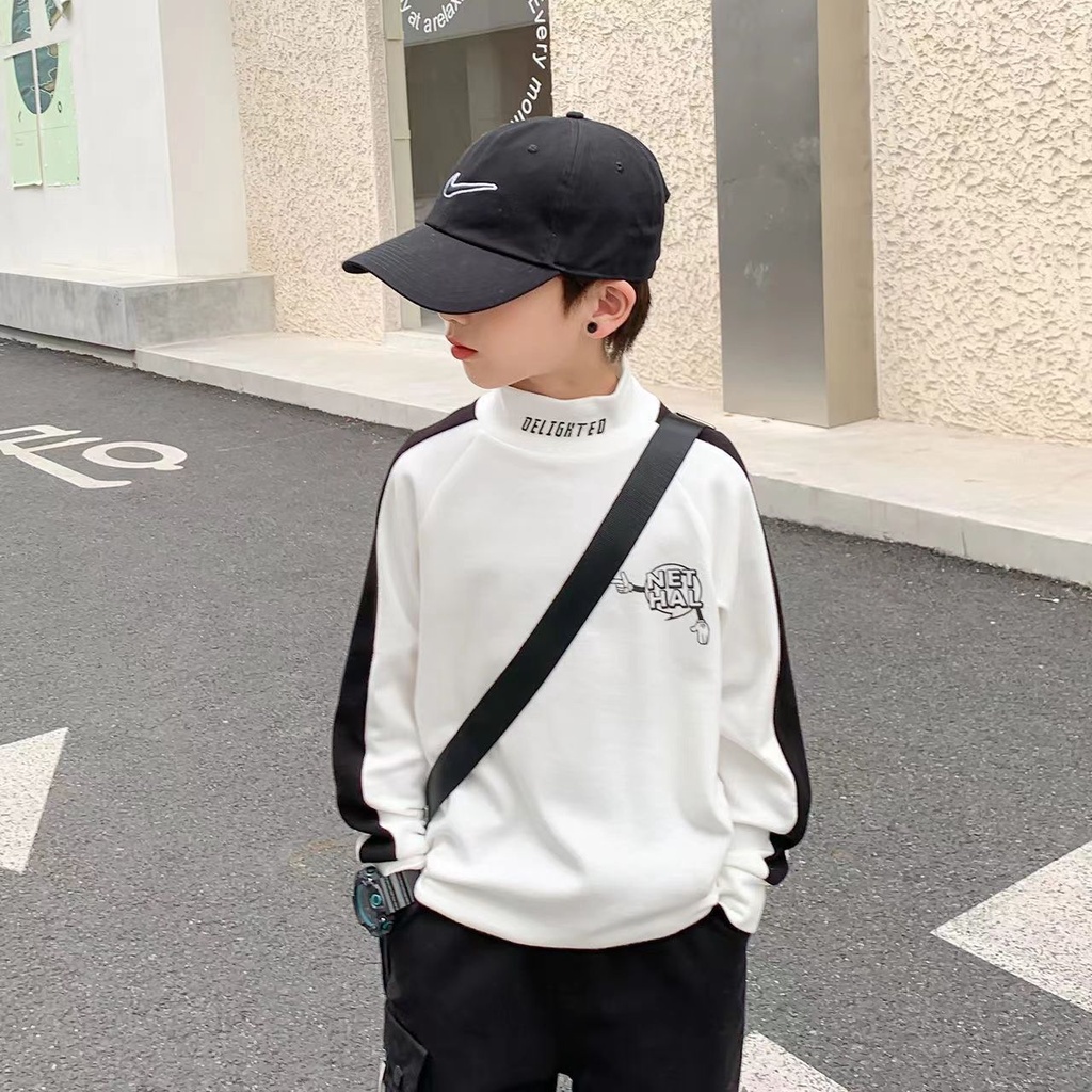 Áo Thun Tay Dài Cổ Cao Phong Cách Đức Thời Trang Thu Đông Mới Cho Bé Trai