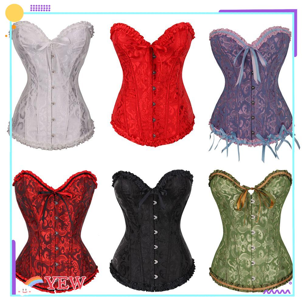 Áo Nịt Ngực Vải Satin Đan Dây Nịt Bụng Nhiều Màu Sắc Phong Cách Gothic Quyến Rũ Dành Cho Nữ