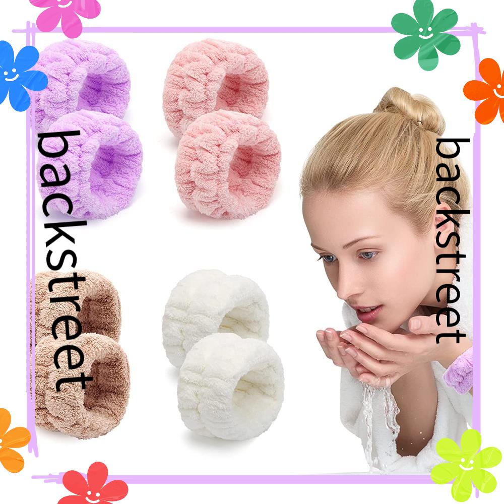 Dây Đeo Cổ Tay Rửa Mặt Bằng Sợi Micro Màu Trắng Mềm Mại Thấm Hút Tốt Ngăn Chặn Chất Lỏng Dành Cho Nữ