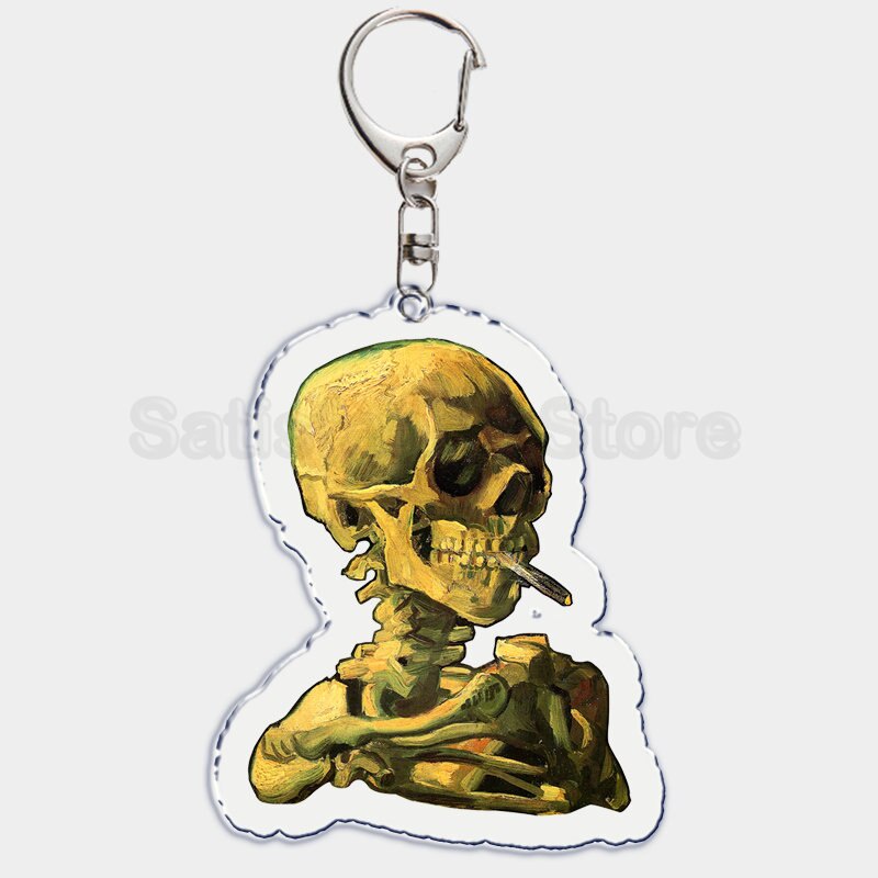 Móc khóa Vincent Van Gogh Oil Painting Tranh Sơn Dầu Đêm Đầy Sao Hoa Hướng Dương Móc Khóa Phụ Kiện Dễ Thương