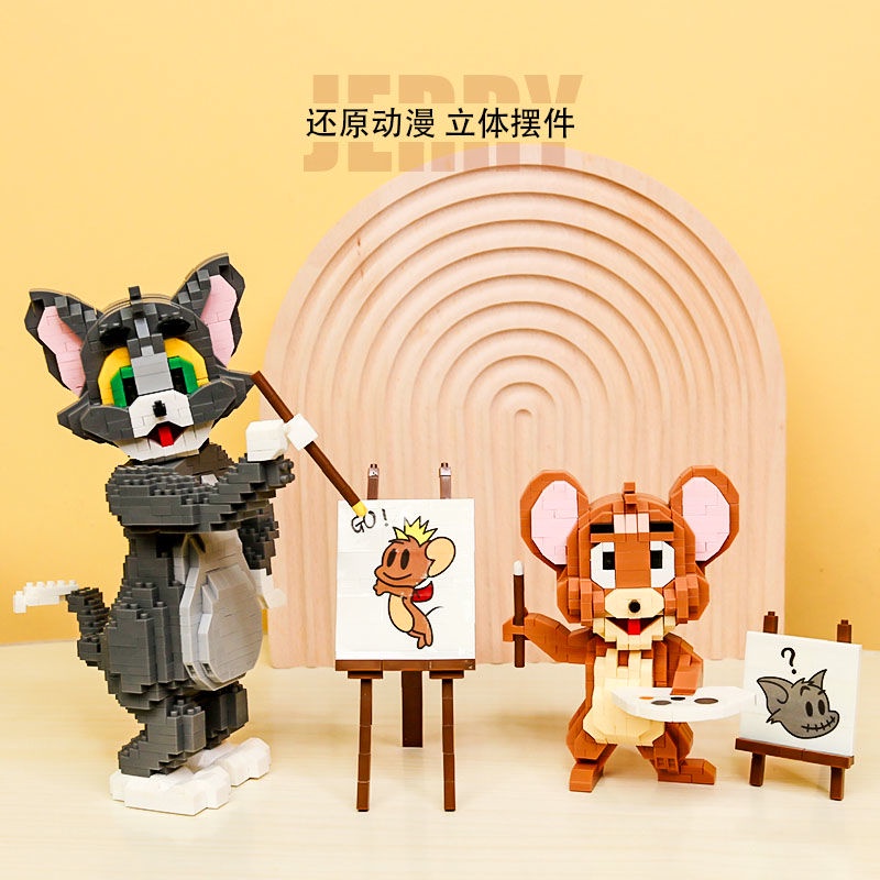 Đồ Chơi Lắp Ráp Mô Hình Nhân Vật tom Và jerry