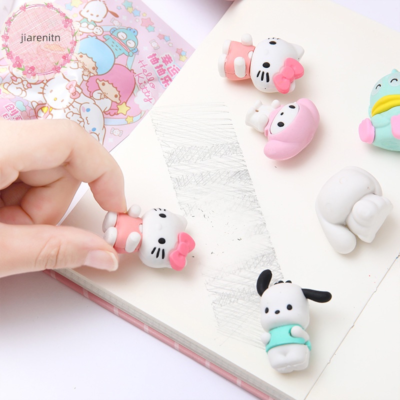 SANRIO Jiarenitn 1 Túi Gôm Tẩy Hình Hoạt Hình Ngẫu Nhiên Có Thể Tháo Rời Cho Trường Học Mẫu hello kitty melody kuromi cinnamoroll vn