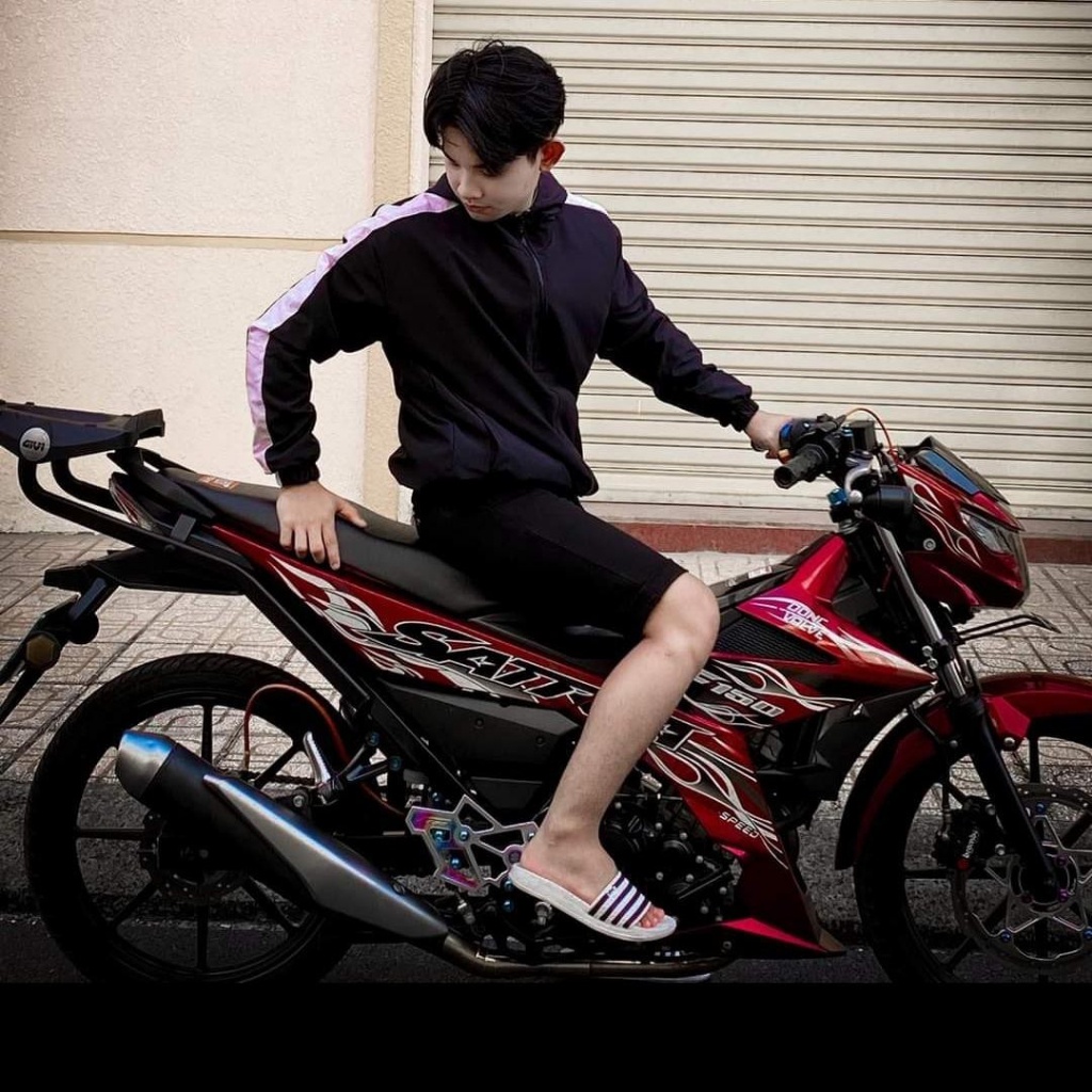 tem rời satria lửa  full đỏ candy mới