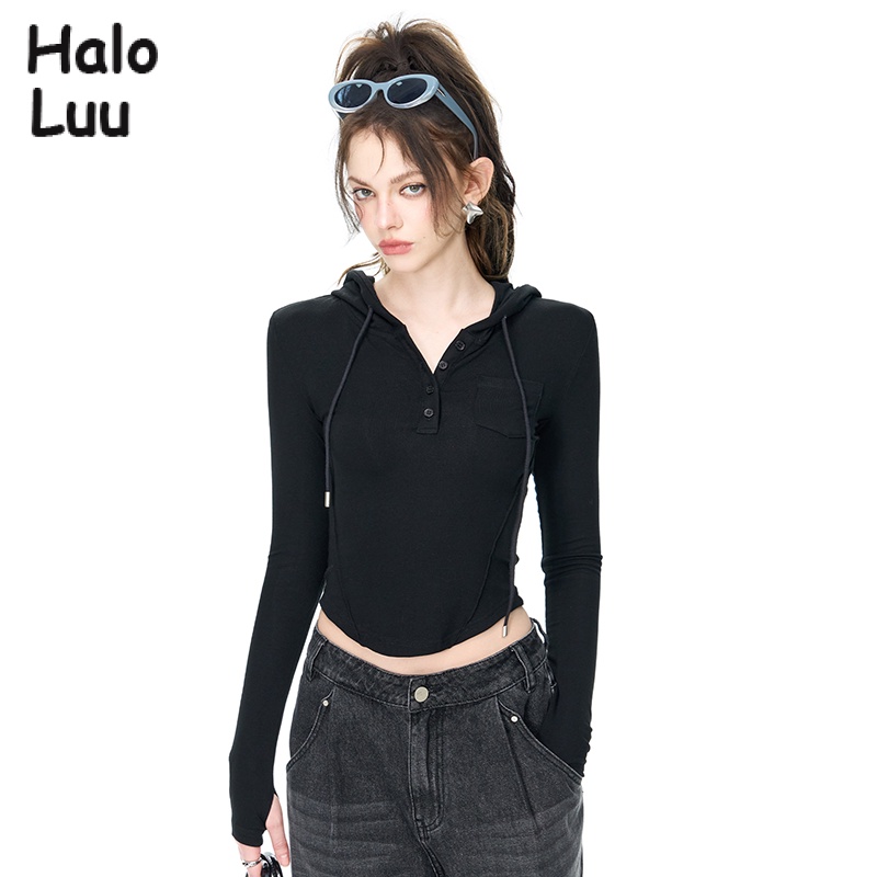 Halo  Luu áo phông áo thun nữ croptop baby tee Thời trang hàn quốc WTX2390AFD 36Z230908