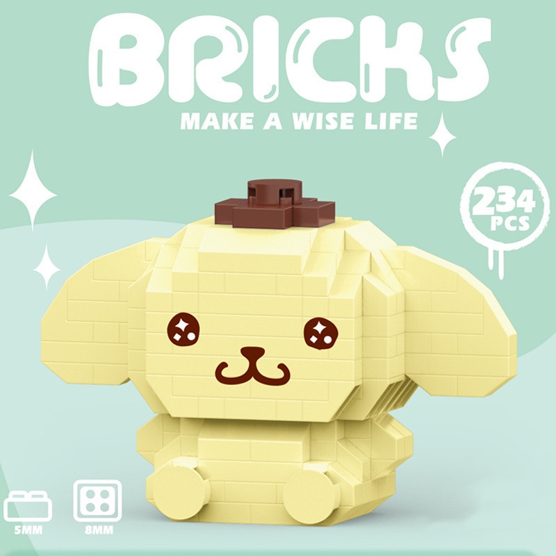 SANRIO Kawaii Bộ Đồ Chơi Lắp Ráp kuromi my melody Cinnamoroll mini