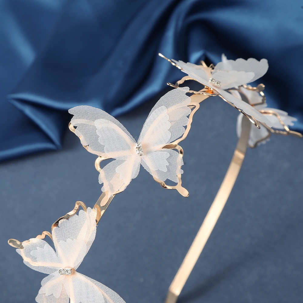 Aijolen Băng Đô Hai Lớp Họa Tiết Bướm Bằng Hợp Kim Thời Trang Dành Cho Nữ