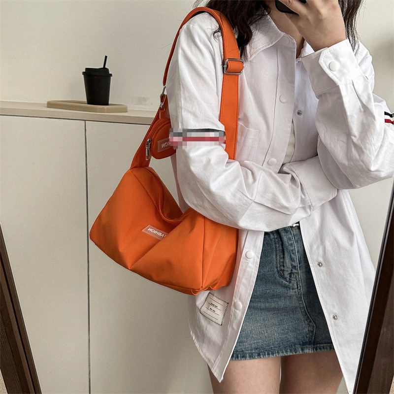 Túi Đeo Chéo canvas Màu Trơn Phong Cách Nhật Bản Mới 2023