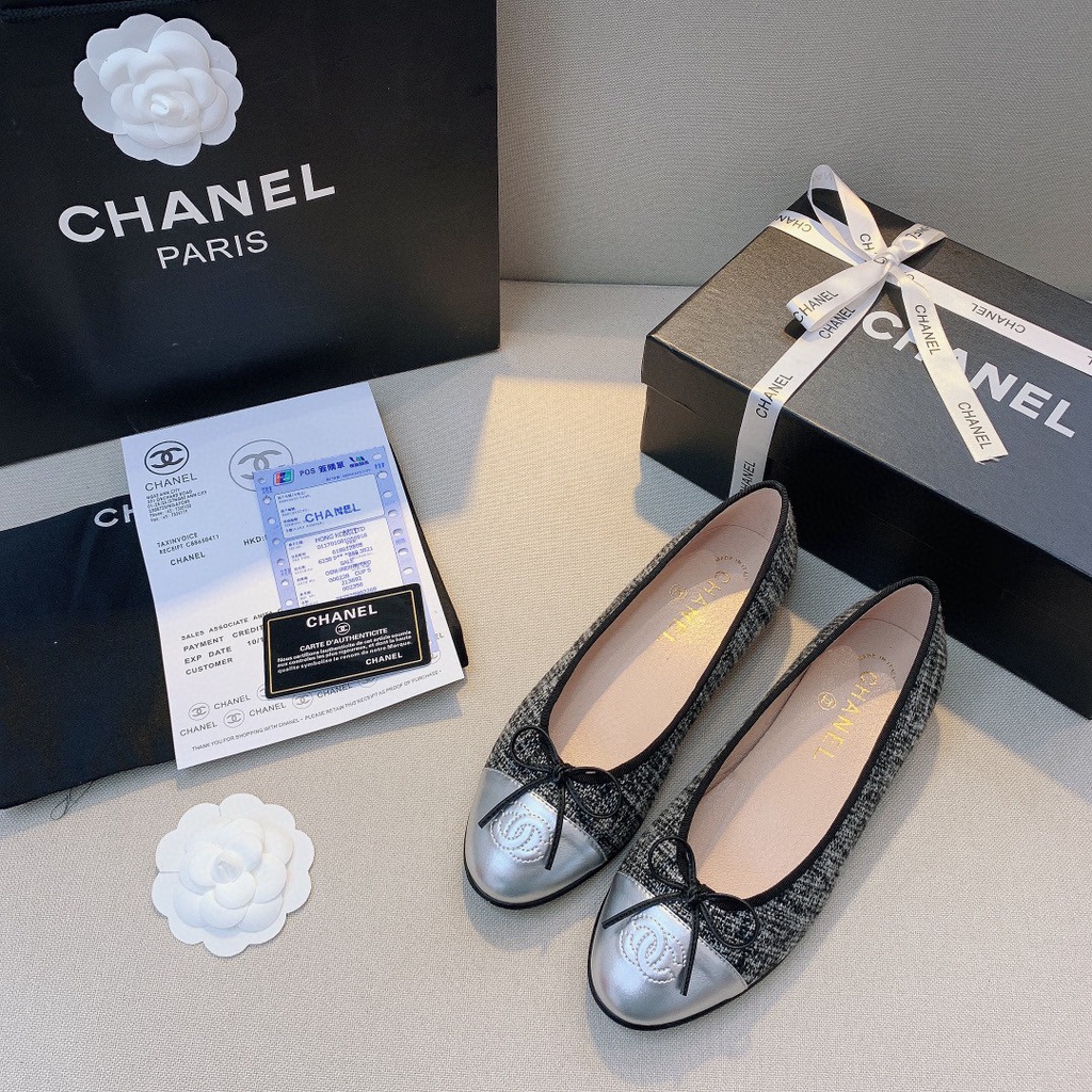 Giày Búp Bê Da Cừu Mũi Tròn Đính Nơ Cổ Điển Thời Trang Cho Nữ