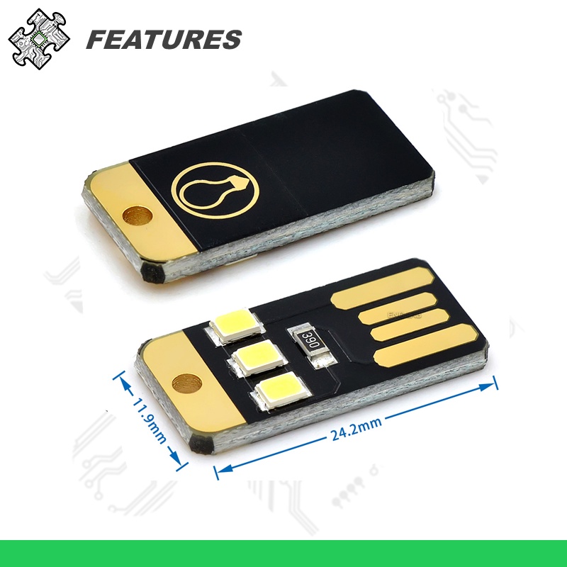 ENGLAB★Mô-đun LED USB di động, Bảng mạch phát sáng đầy đủ màu sắc 5V