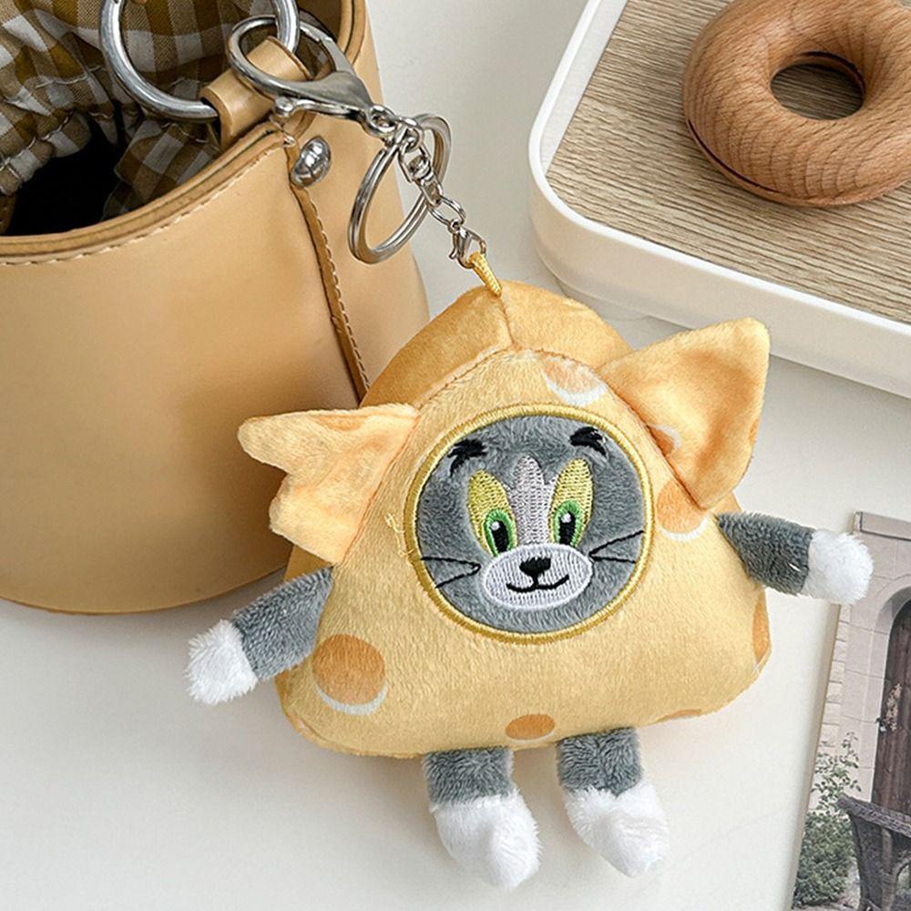 Móc Khóa Hình Phô Mai tom Và jerry Nhồi Bông Hoạt Hình Phong Cách Hàn Quốc Độc Đáo