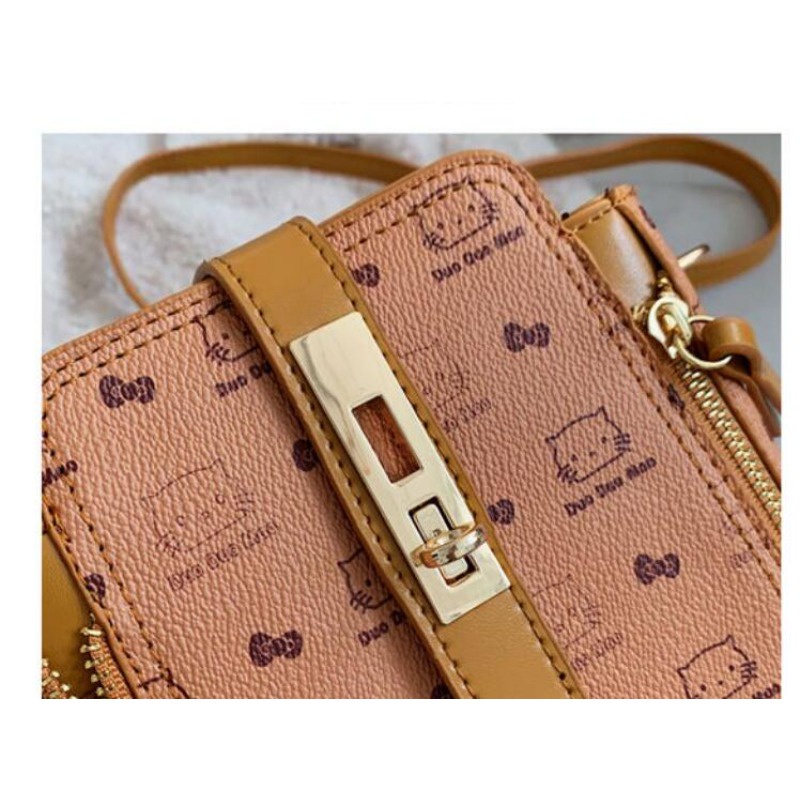 Chuwanglin Túi Da Đeo Chéo In Họa Tiết Phong Cách retro Cho Nữ