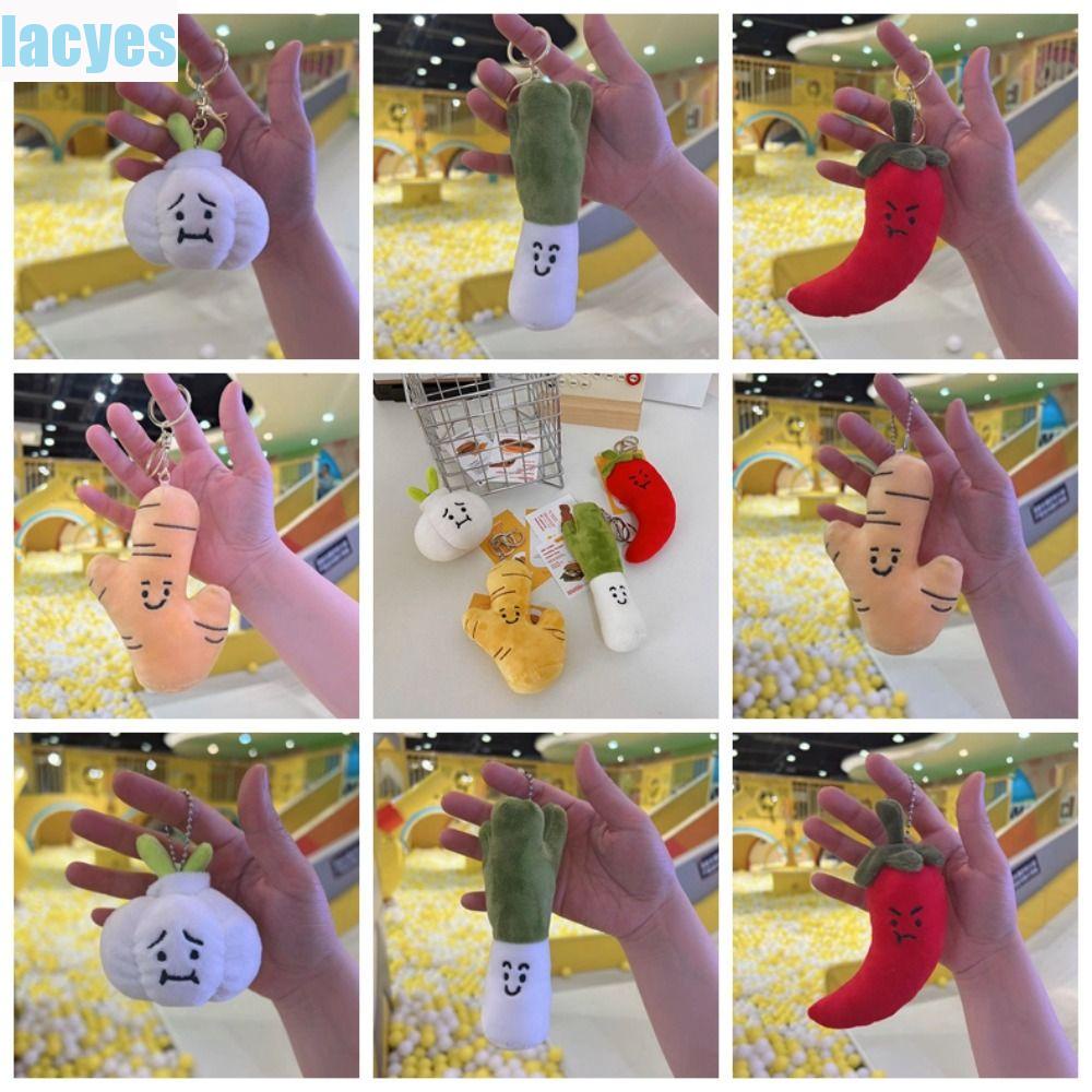 Lacyes Móc Chìa Khóa Hình Trái Ớt Xanh Lá Nhồi Bông Thiết Kế Hoạt Hình Rau Củ Quả Dễ Thương Làm Quà Sinh Nhật