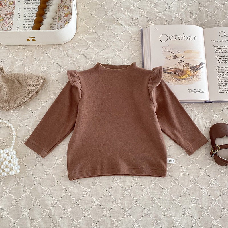 Bộ Áo Liền Quần Bằng Lông Cừu Hai Mảnh Phong Cách Phương Tây Thời Trang Mùa Đông Cho Bé Gái v6io