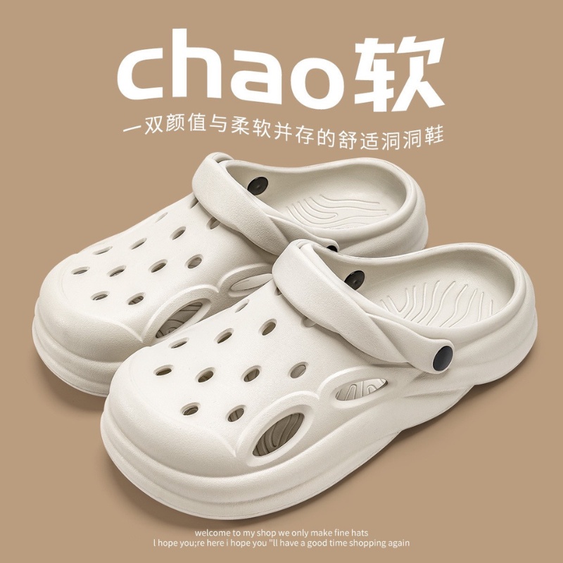 Sục Crocs Chạy Bộ Đế Cao Êm Chân Thoáng Khí, Dép Sandal Hình Cún Đáng Yêu Size 36-