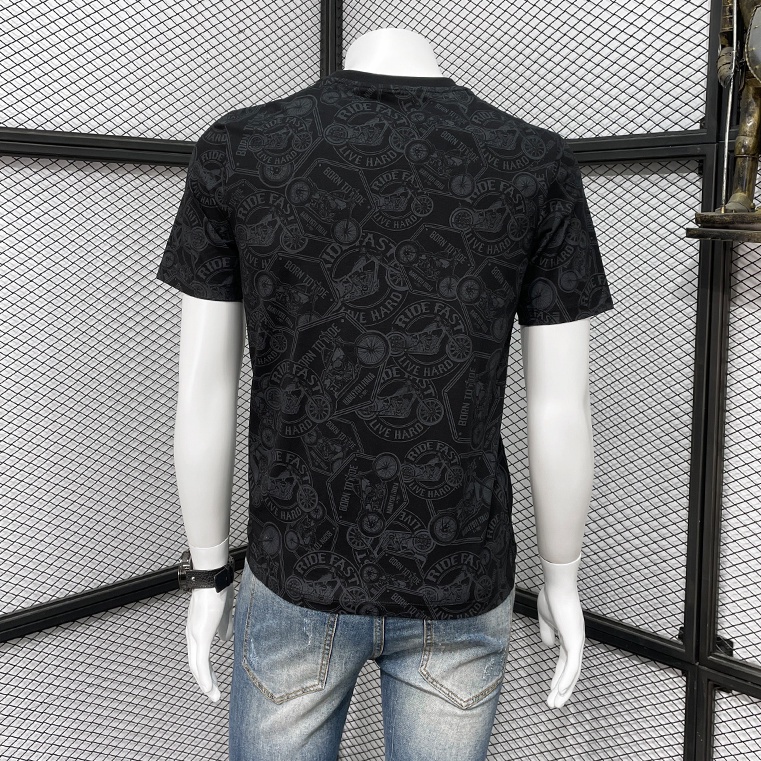 Hàng Có Sẵn!Áo Thun cotton Tay Ngắn Dáng Ôm Thêu Họa Tiết Trẻ Trung Thời Trang Cao Cấp Cho Nam 2023