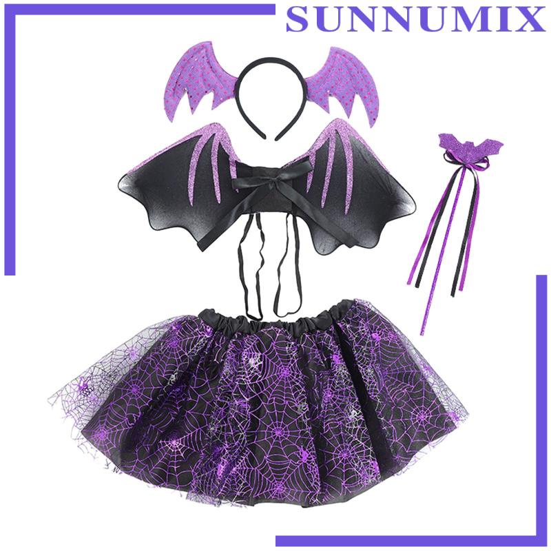 Set Băng Đô Và Chân Váy tutu Hóa Trang halloween Cho Bé Gái