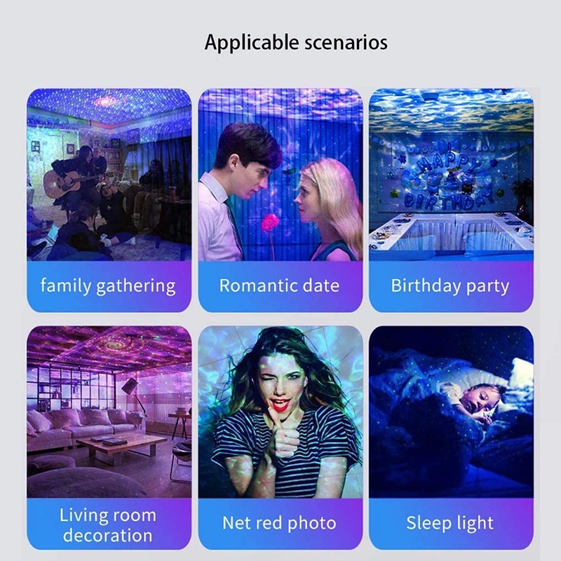 Đèn Chiếu Sao Ban Đêm Xoay 360 Độ ° Đèn led Chiếu Sáng Trần Nhà Xoay 8 Chế Độ Màu Sắc Khác Nhau Làm Quà Sinh Nhật Giáng Sinh Cho Bé